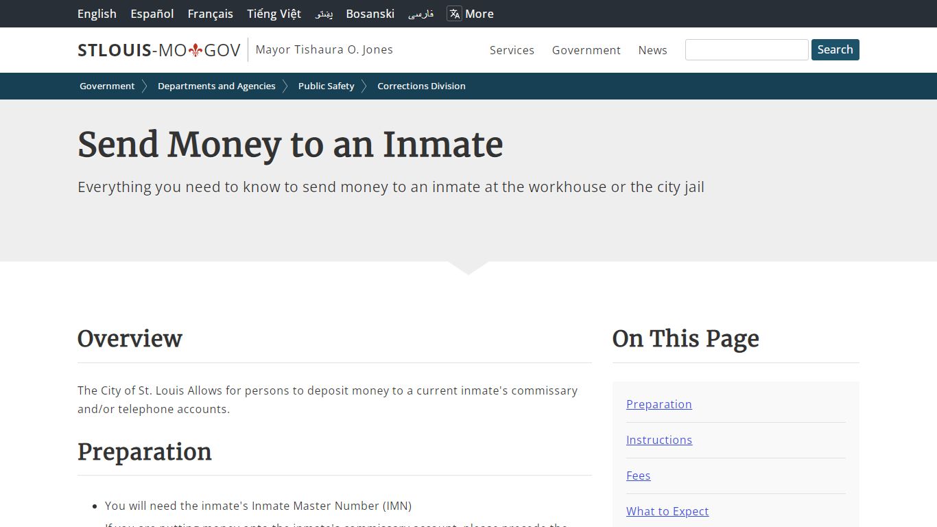 Send Money to an Inmate - St. Louis